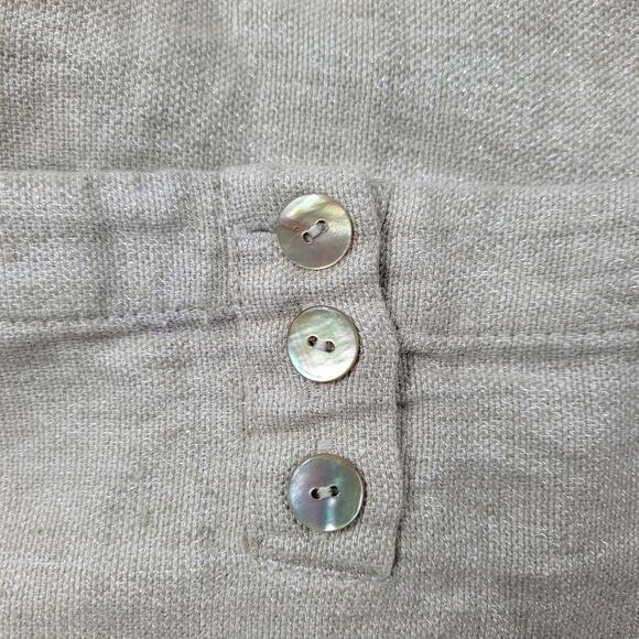 Eileen Fisher Organic Cotton Natural Silver Twinkle Shift Dress Released Hem Sm - Picture 9 of 16